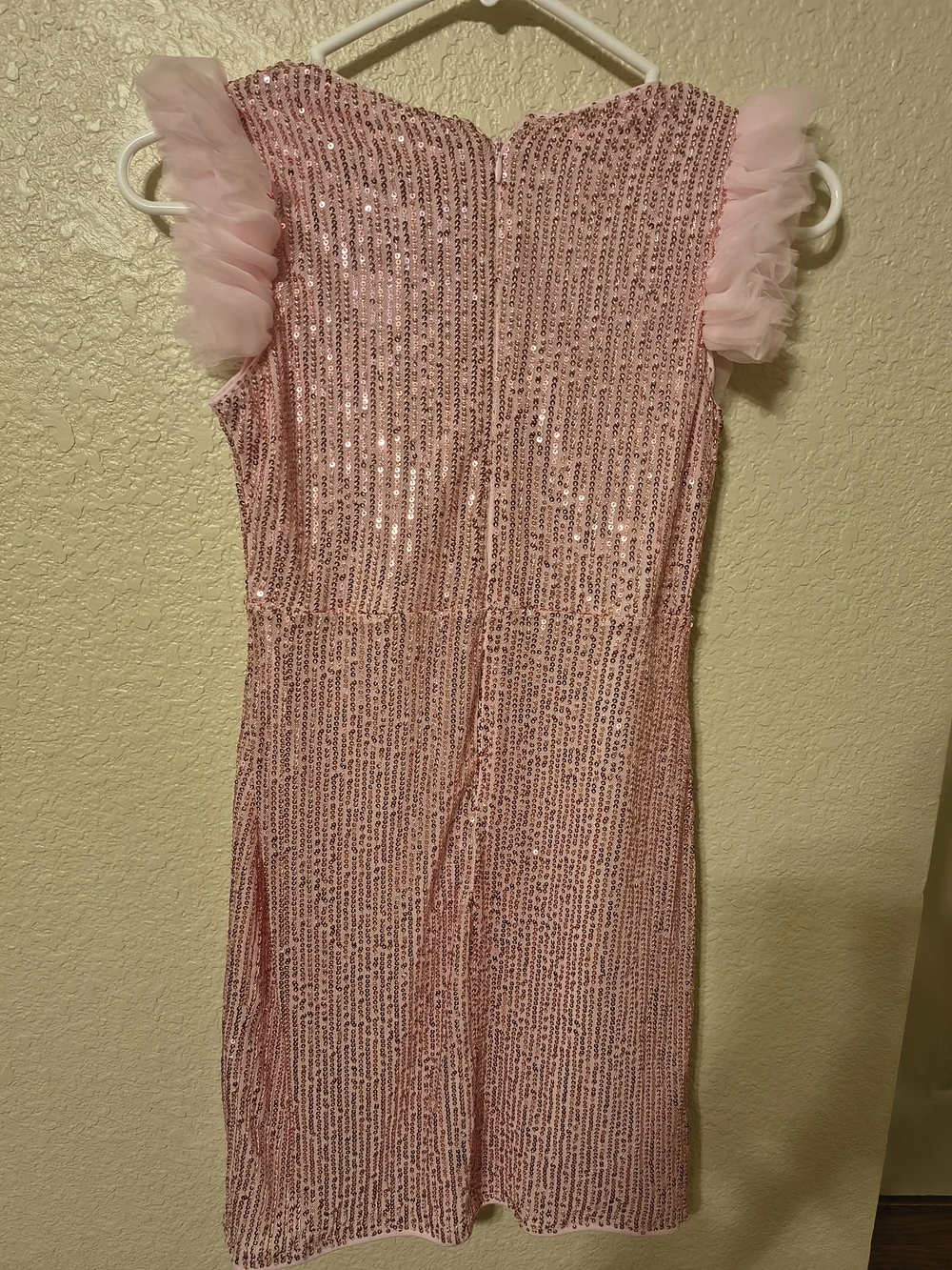 Grace Karin Pink Sequin Ruffle Sleeve Girls Party Dress
